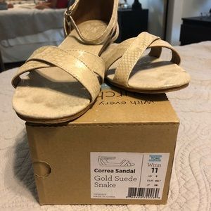 Toms Correa Sandal Gold Suede Snake